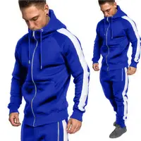 

2020 high Quality Cotton Custom print logo plain Mens sports Tracksuits set