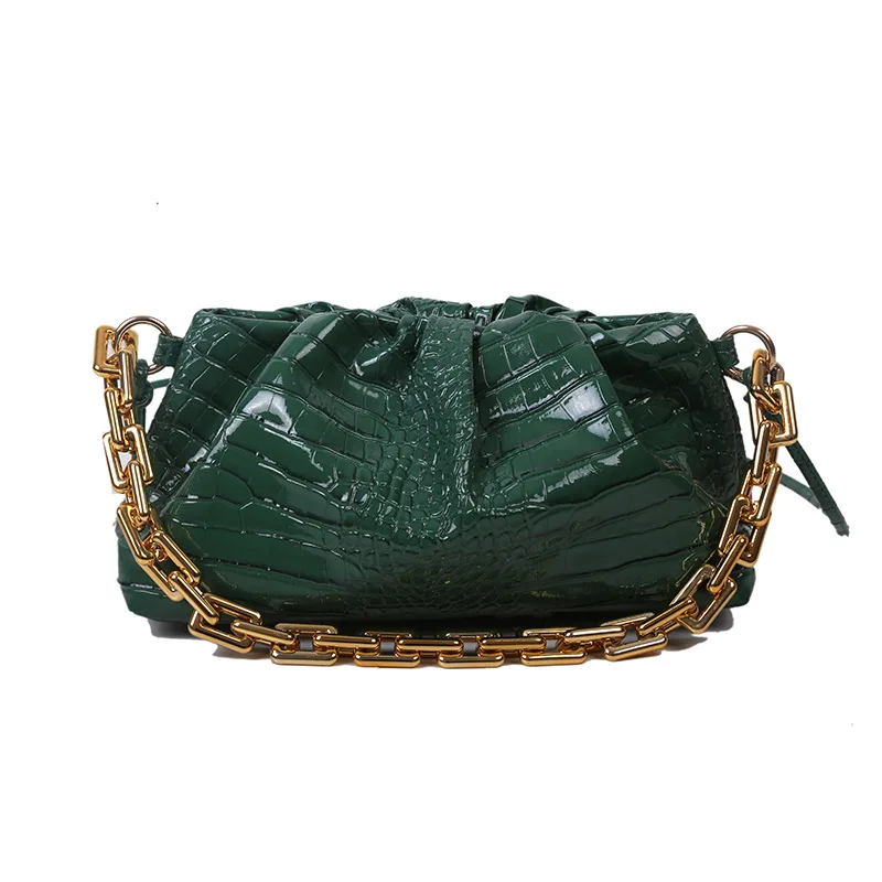 

2021 Drop Shipping Women Wrinkled Cloud Bags Fashion PU Leather Chain Shoulder Handbags