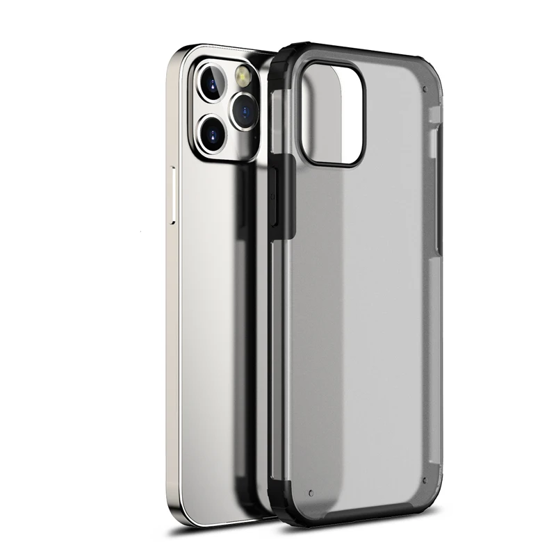 

Translucent Matte Hard PC Hybrid Soft TPU Shockproof Armor Phone Case for iPhone 12 Pro Max, Mix