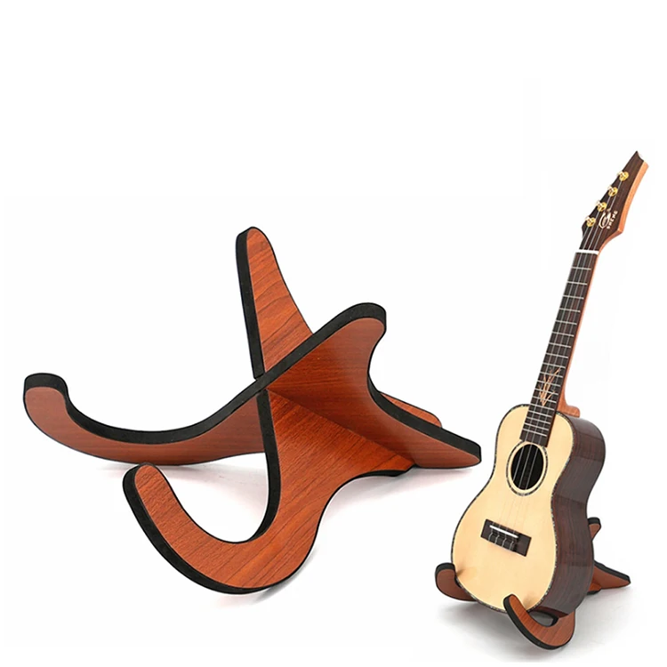 Ukulele Stand Wood Guitar Stand Folding Portable Musical Instrument Stand for 21inch 23inch 26inch Ukuleles 