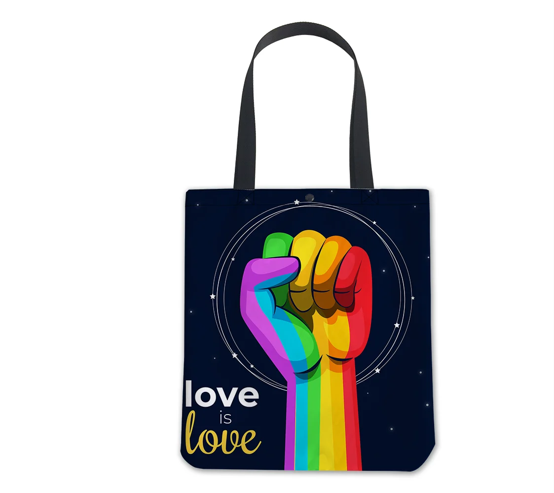 

2022 New Arrivals Pride Day LGBT Rainbow Logo Souvenir Event Party Supplies Gift Eco Friendly Lesbians Gay Tote Shopping Bag