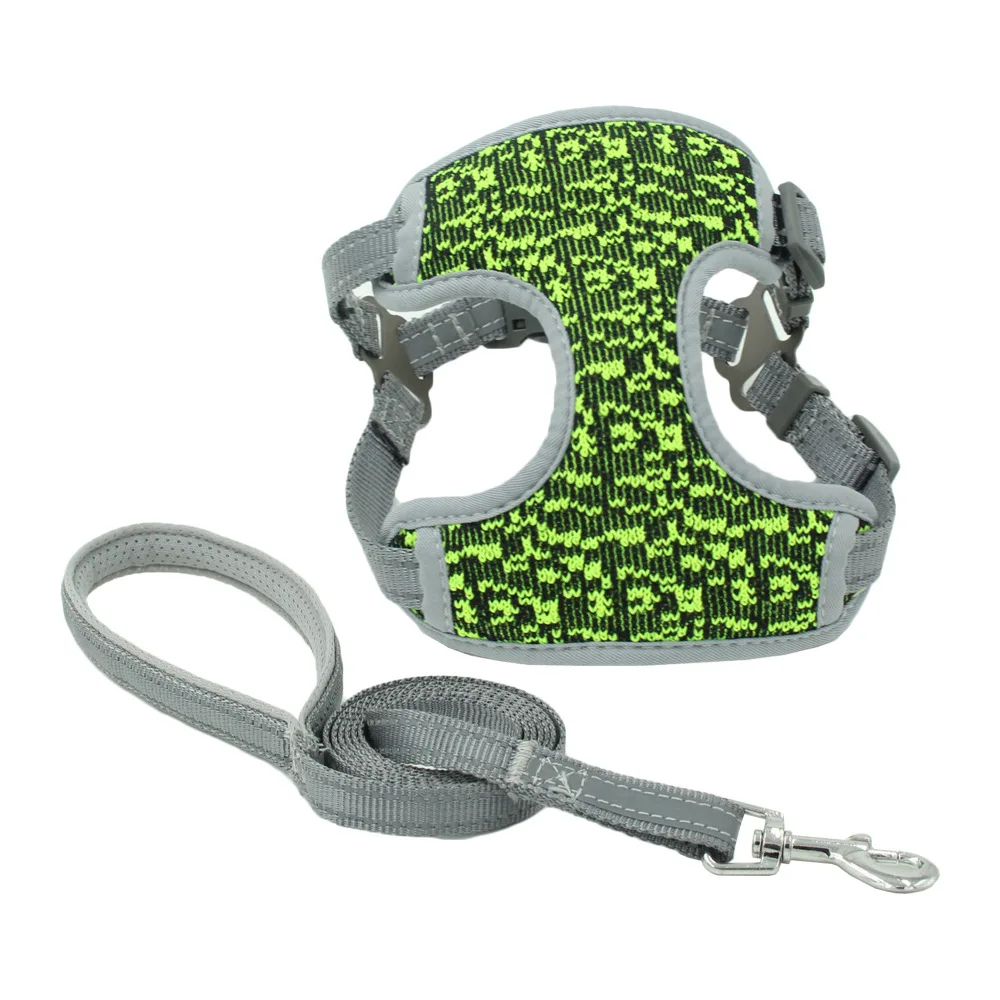 

summer new reflective breathable vest-style pet dog chest strap leash wholesale