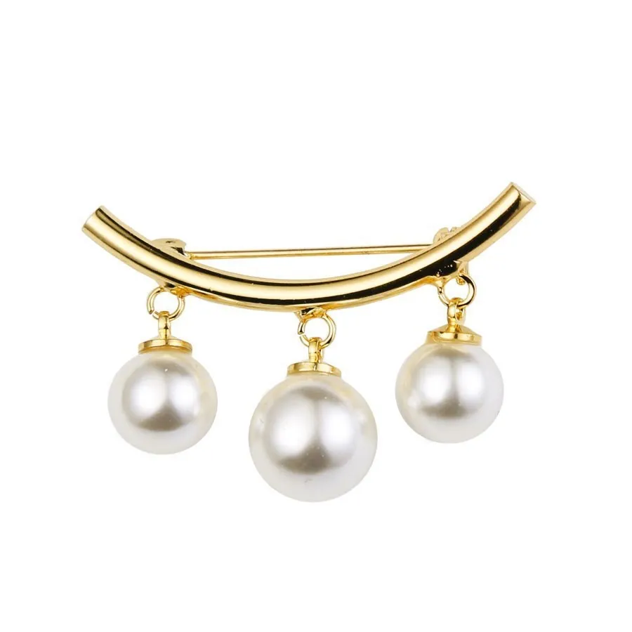 Pearl Pin Brooch 00044-2 Korean Elegant Anti Light Neckline Simple Alloy Brooches for Children's Shoes in The Shape of Doll
