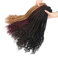 

free nature soft dread ombre synthetic crochet braids hair extensions curly sister goddess faux locs