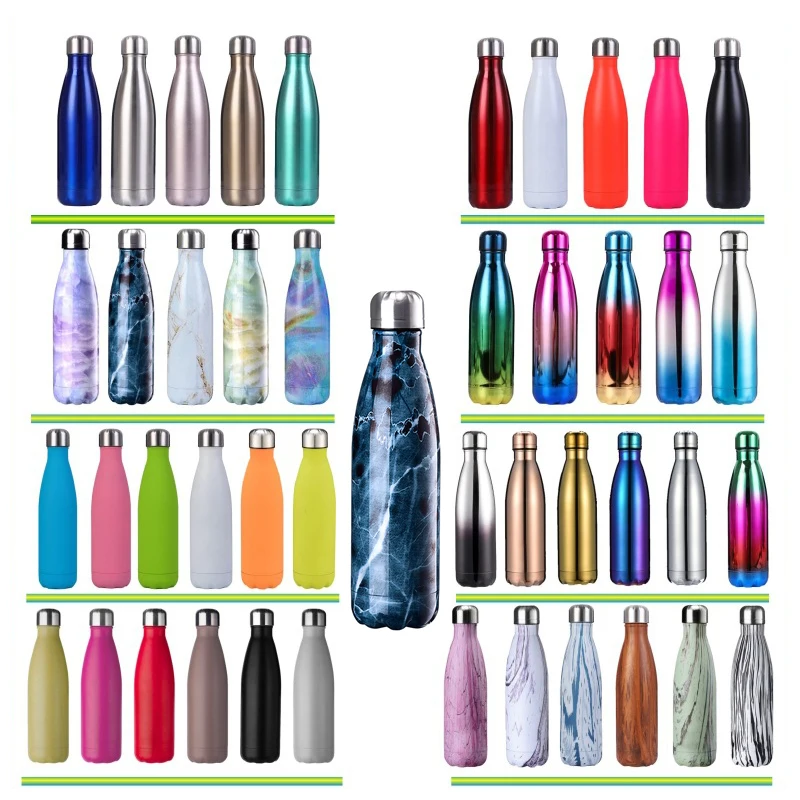 

500ml Double-Wall Insulated Stainless Steel Thermos Coke Shape Sport Water Bottle For Girls Vacuum Flask Travel Mug Cup