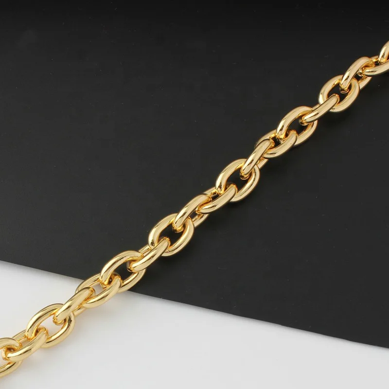 

Nolvo World K Gold Finish 11mm Iron heavy thick chain high-end customized purse K Golden chain handle Handbag hardware metal
