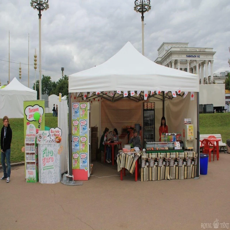 

bright silver full color printing trade show tent