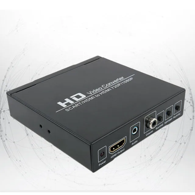 

SCART to 1080p 4k Converter Video Audio Adapter Box with SCART/HD Switch PAL/NTSC 3.5mm AUX Jack and Coaxial Audio Output