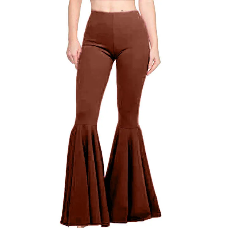 
High waist trousers Cotton Bell Bottom pant Slim Fit Plus Size Casual Flare pants for Western Women 