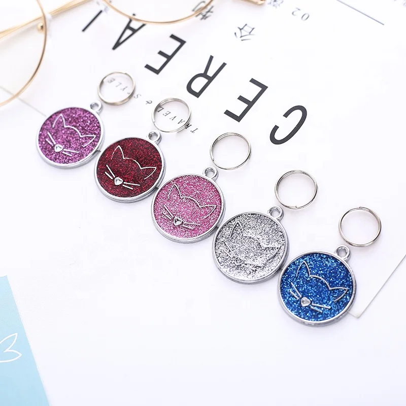 

Name Tags Customized Dog ID Tag Collar Accessories Nameplate Anti-lost Pendant Cute Keyring, Custom color
