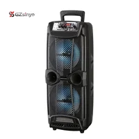 

2019 new style double 8 inch wireless portable trolley bluetooth speaker