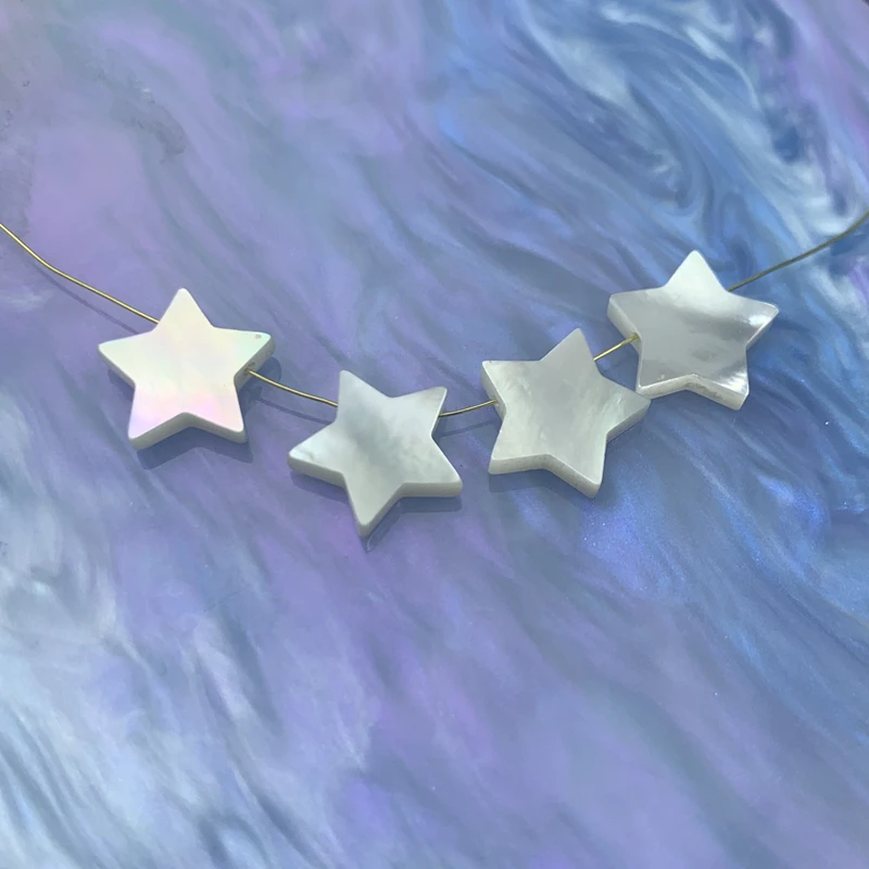 

Wholesale custom white mother of pearl jewelry accessory MOP Five pointed star beads Loose gemstone, 100% natural color