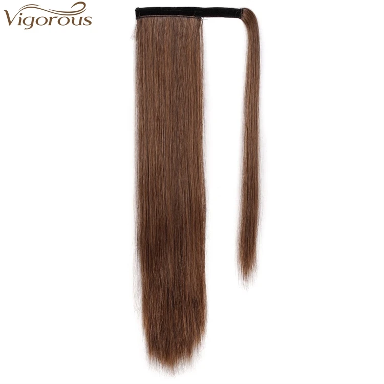 

Vigorous Straight Long Ponytail Hair Extension Clip in Wrap Around Synthetic Pony Tail Hairpieces for Women 22" 2/30 Color