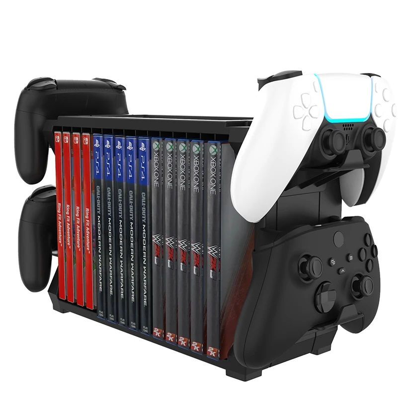 

Universal Storage Holder Game Accessories Gamepad Bracket Game Disc Storage Stand for Playstation 5 for Xbox One Series S X, Black for universal game disc storage stand