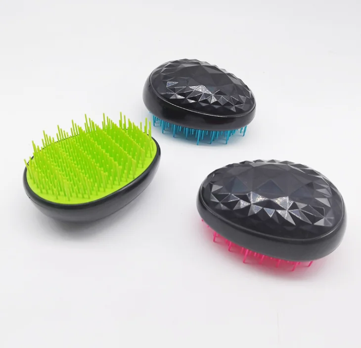 

Magic Massage Egg Shape Electroplating Tangle Free brush Detangle ABS Material Hair Brush