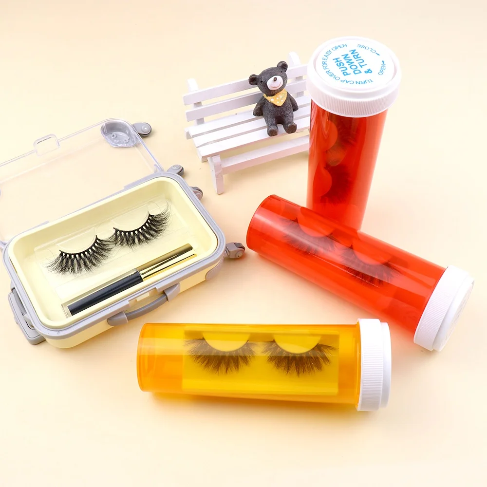 

wholesale private label mink eyelash packaging box natural style 3d mink lashes, Black