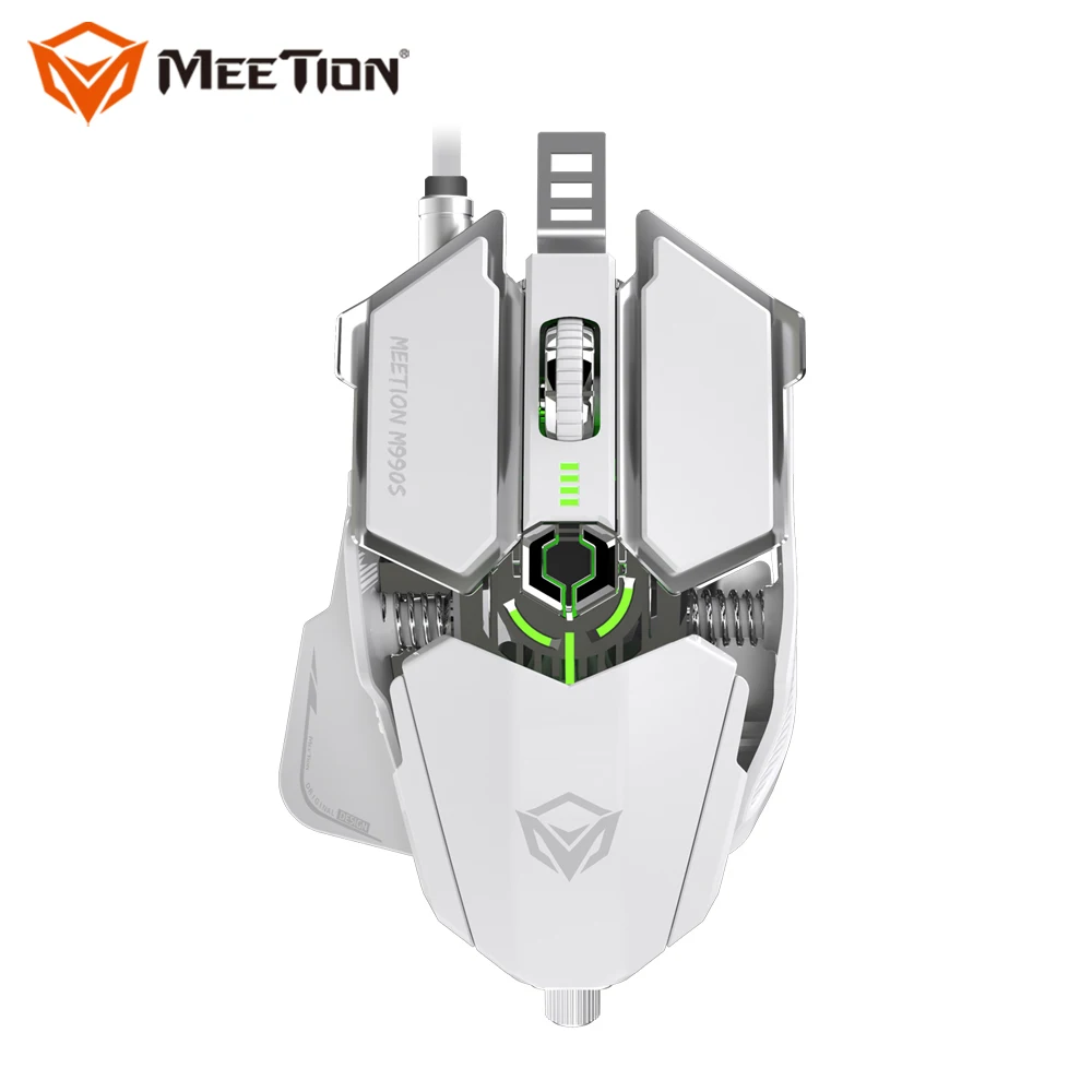 

MEETION M990S Shenzhen Mouse USB Computer Gamer Led Gaming Light RGB Game, Black and white