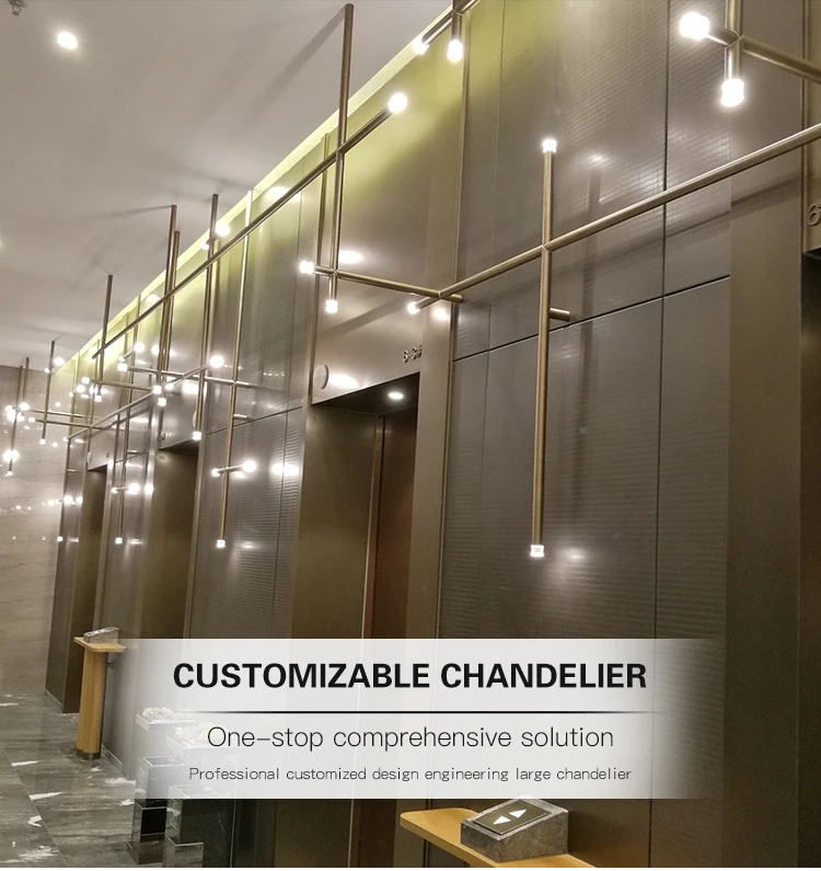 Factory direct sale customizable Hotel lobby modern glass chandelier light