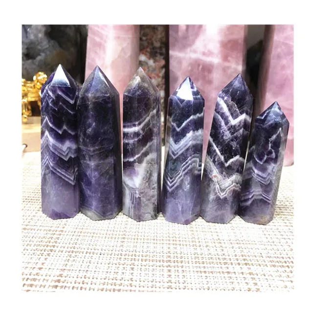

Wholesale crystal quartz tower points natural spiritual dream amethyst wand for home decor