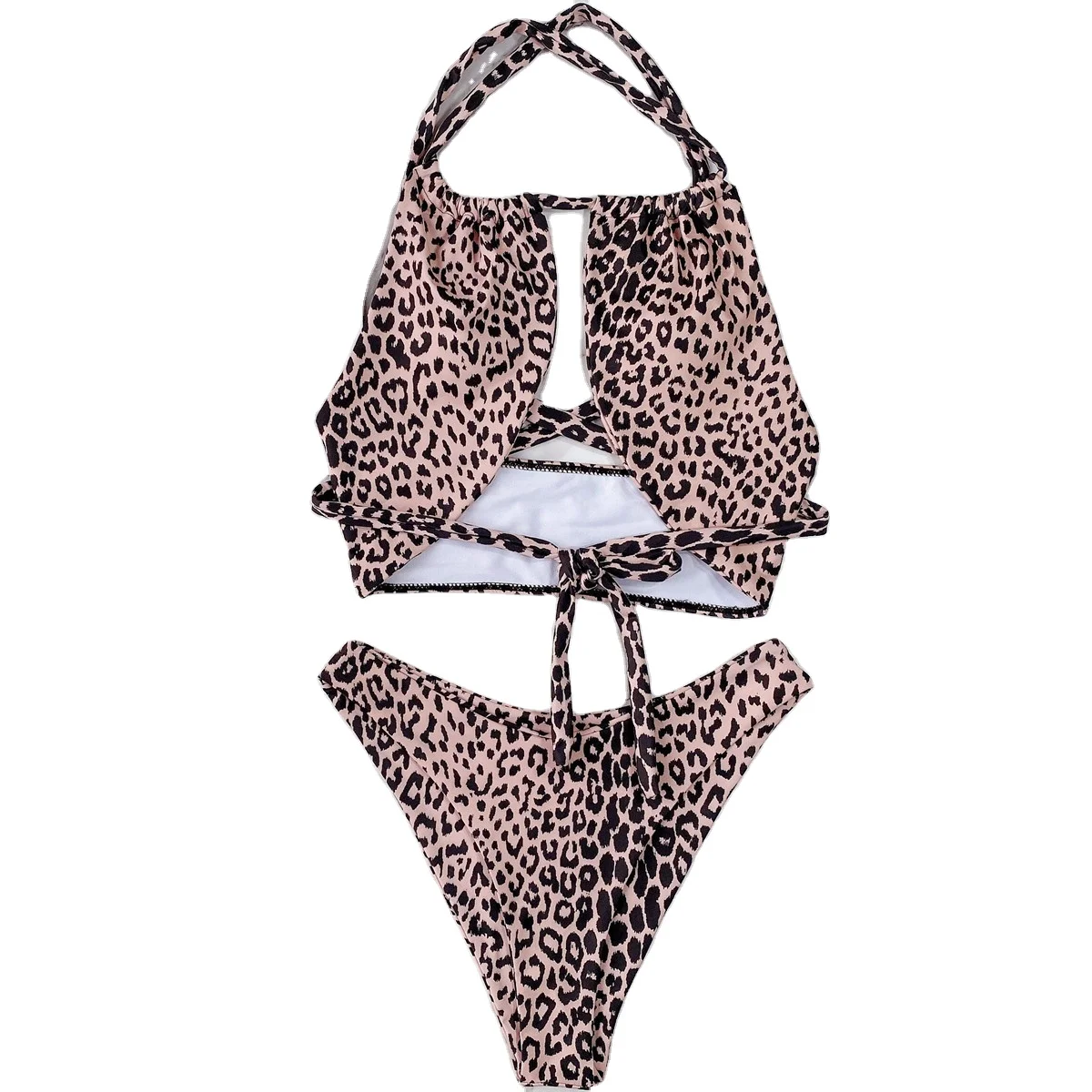 

New Arrival Womens Sexy bikini 2 piece leopard print strappy bikini swimwea