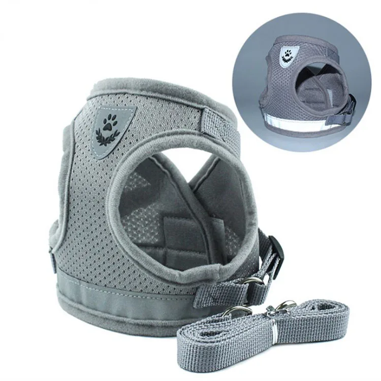 

Dog and Cat Universal Harness with Leash set Escape Proof Cat Harnesses Adjustable Reflective Soft Mesh Corduroy Dog Harnesses, Customized color