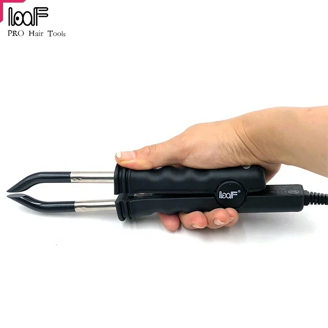 

Loof Fusion Hair Extension Iron Keratin Bonding Tools Fusion Heat Connector High Tech Hair Connector Keratin machine for hair, Black