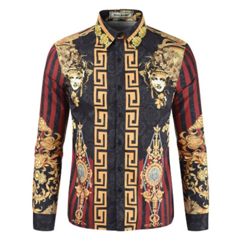 

Men's Casual Floral Shirts Men's Large Size Long-Sleeved Shirts Fashion Autumn Shirts, Customized colors