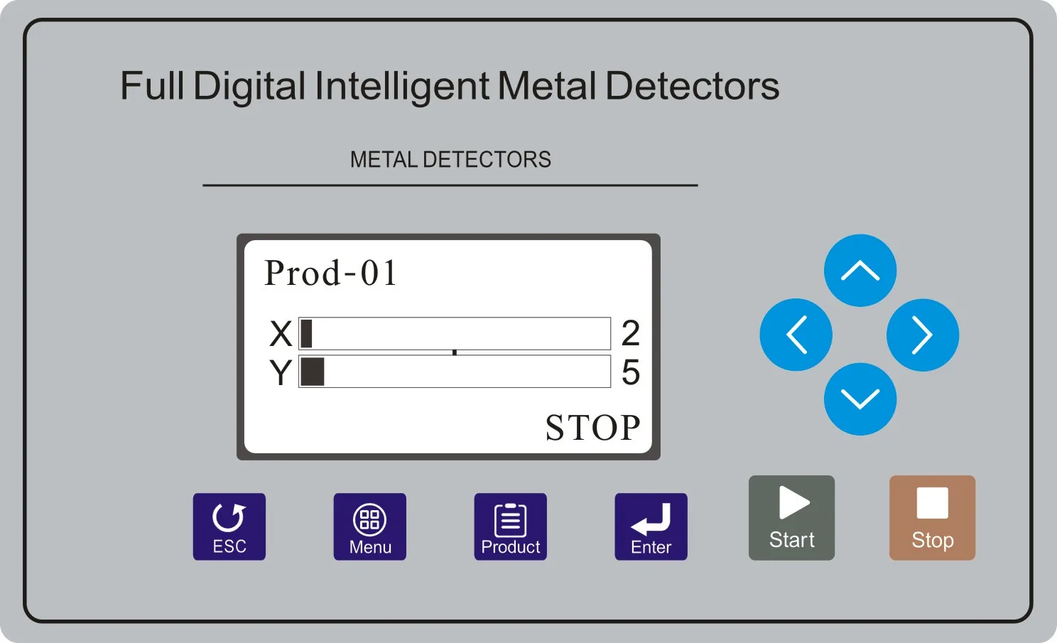 All-digital intelligent control panel on 818 metal detector