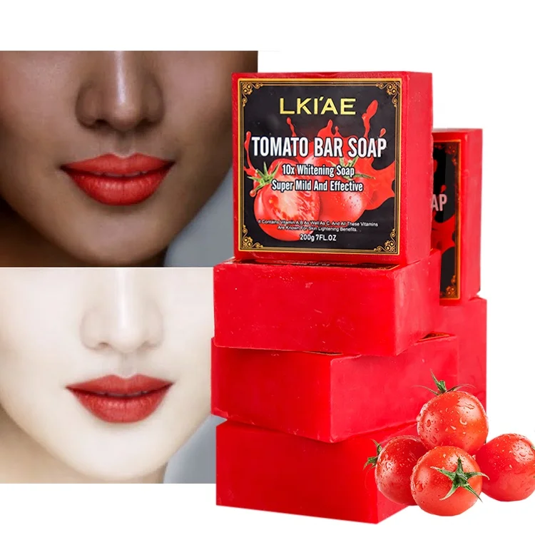 OEM ODM 200G Super Mild and Effective 5 Days Reduce Dark Spots Fast Whitening Tomato Bath Soap With Fruit Flavor