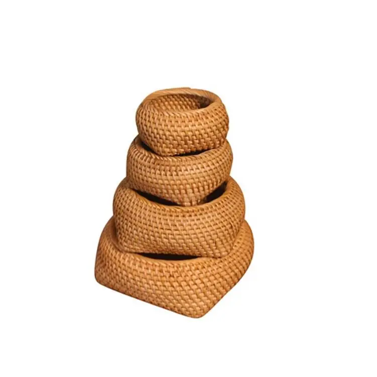 

Home storage basket with hand-made brown cane bread