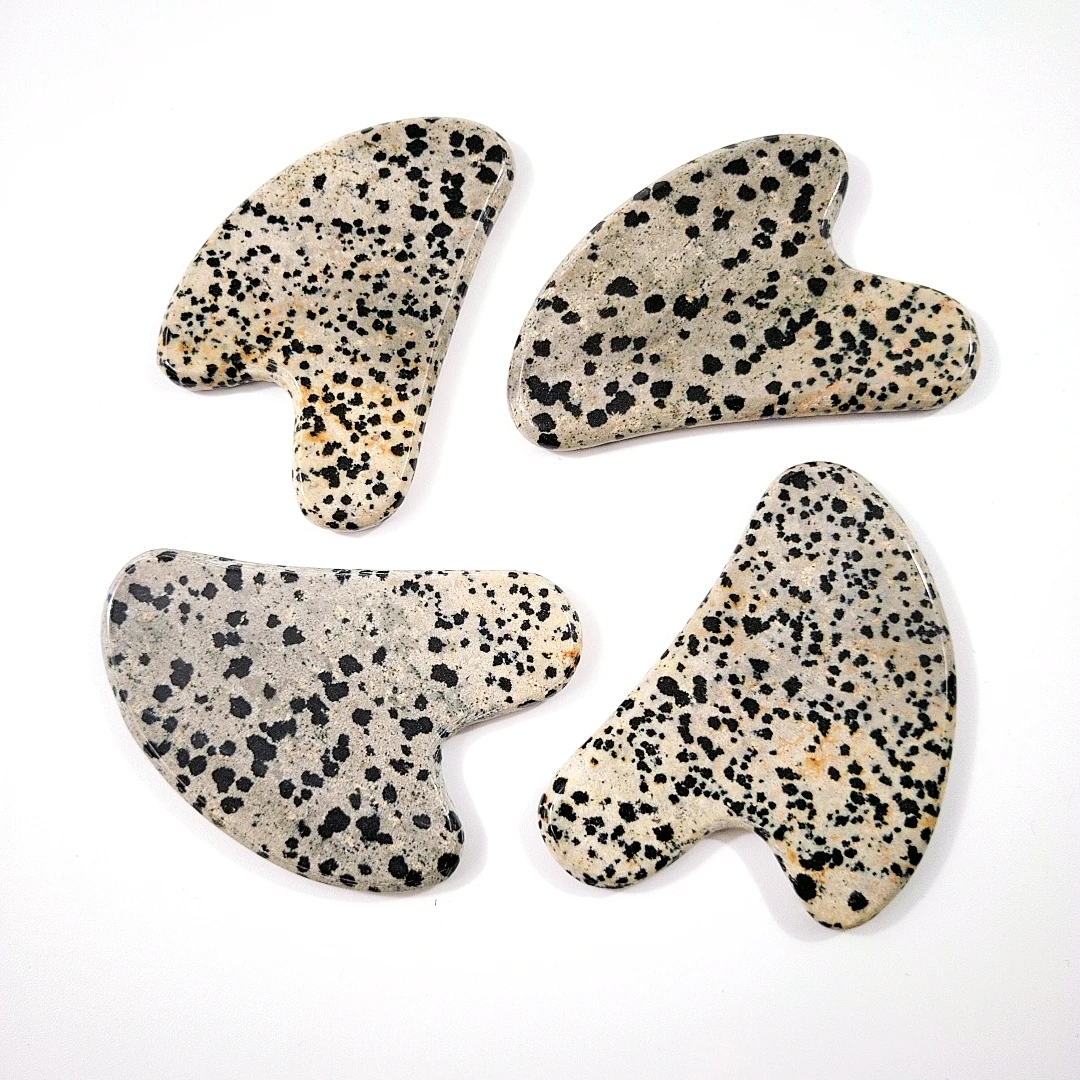 

Highest Quality Item Anti Aging Natural Natural gua sha heart dalmatian Jasper Massage Tool