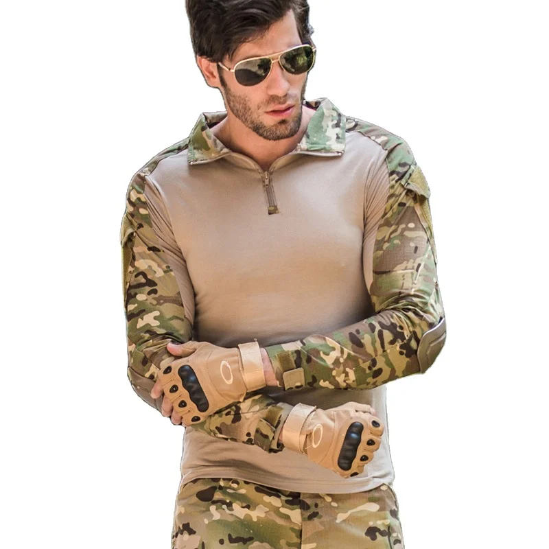 

army Woodland Frog suits Tactical Military Shirts Long and Short Sleeve Slim Fit Camo uniform sets, 4colours