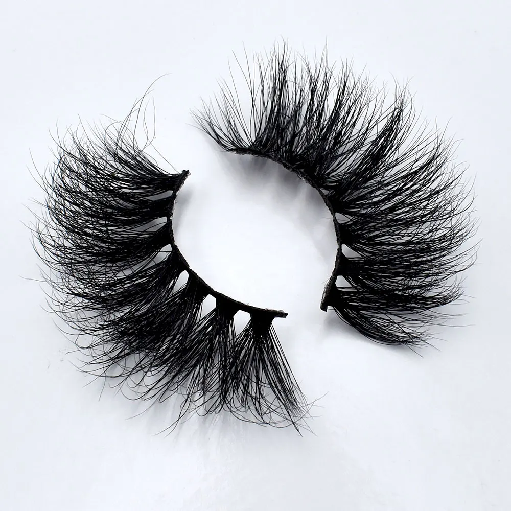 

High Quality 3D Mink Eyelashes Vendor Own Brand 25mm False Mink Eyelashes, Black cotton 25mm mink lashes