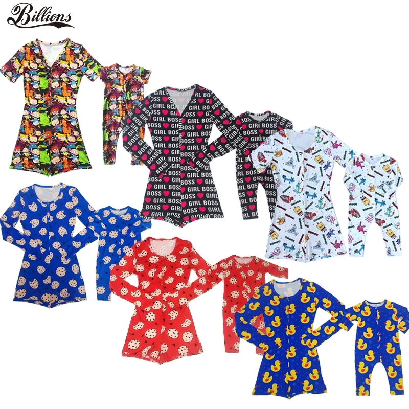 

Free shipping Billions Wholesale Cheap Onesie Short Sleeve Pajama Black Character Rugrats Mommy And Me Onesie