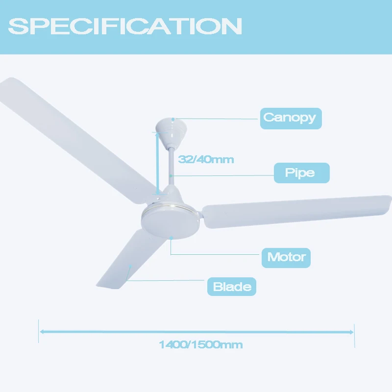 Ghana aura style 56 inch modern ceiling fan with aluminum blades, View