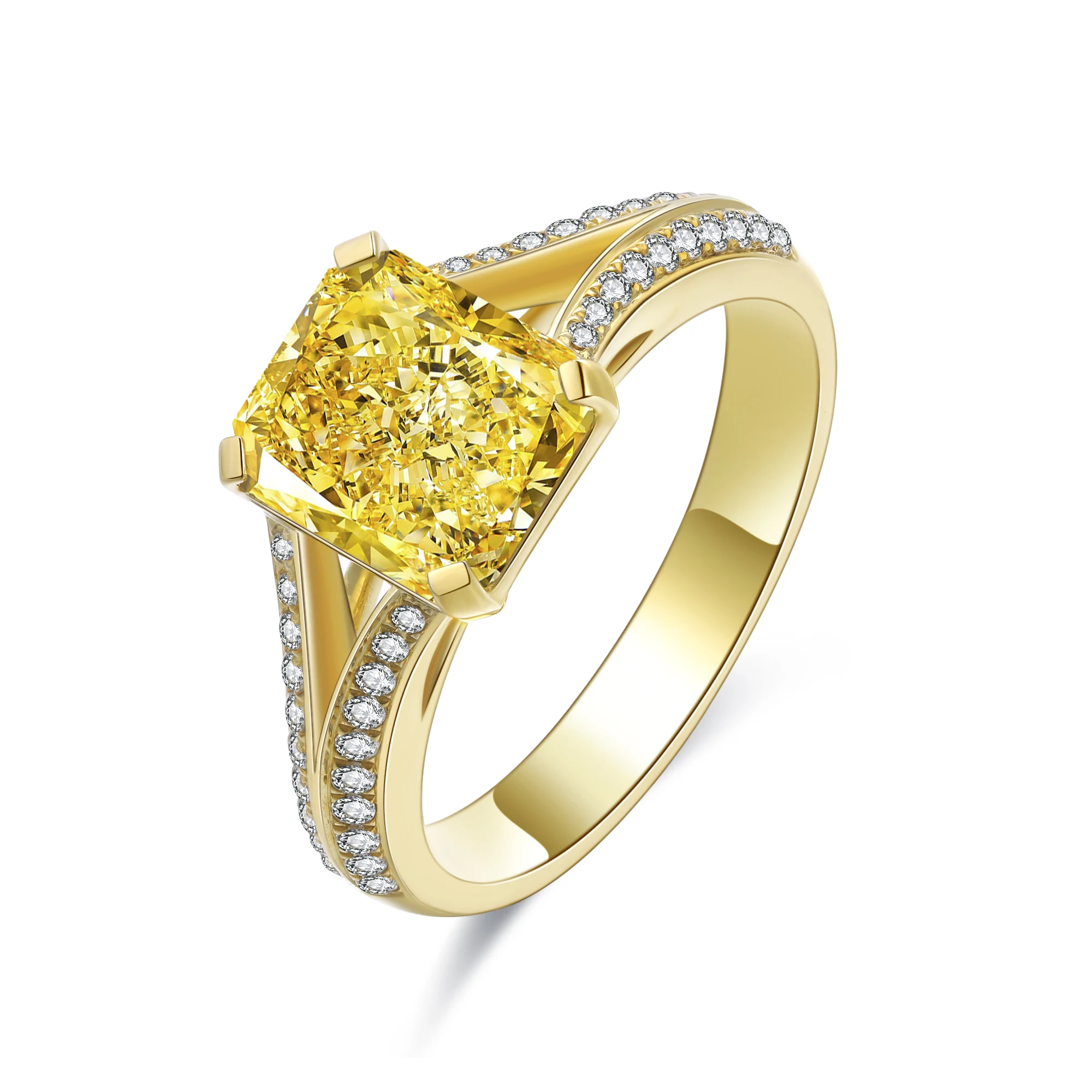 

2019 Wholesale Christmas Promotion 3.0ct Radiant Cutting Simulated Diamond Jewelry in 9k Gold, Yellow