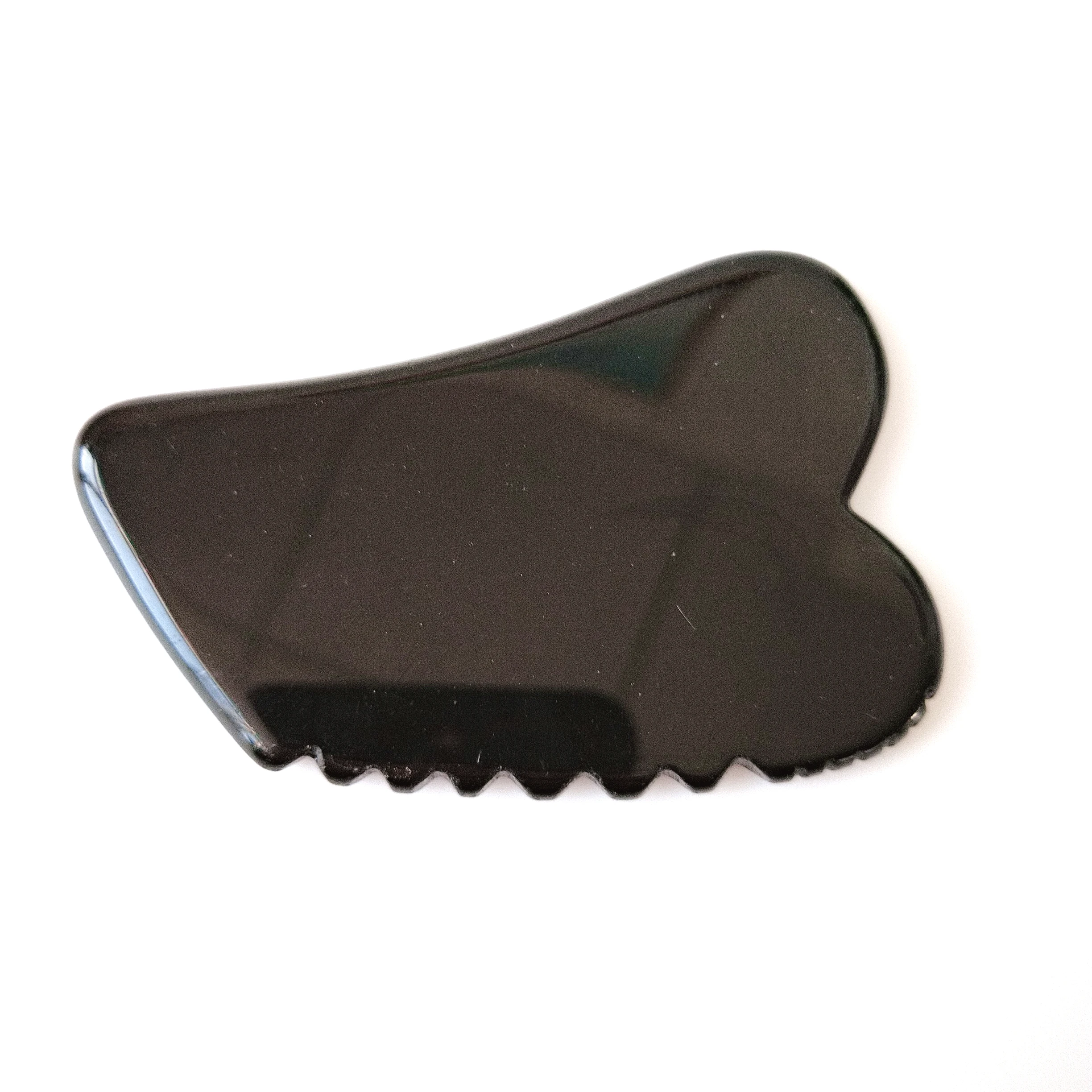 

Hottest item natural Spiky Black Obsidian gua sha massage tool women beauty equipment