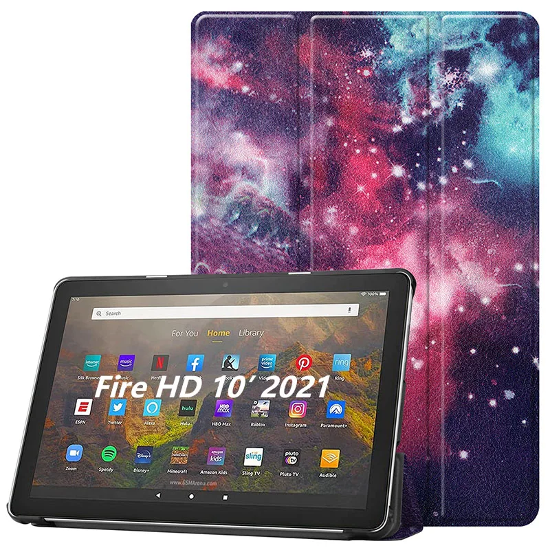 

customized case for amazon fire hd 10 2021 cover case Smart TPU leather case