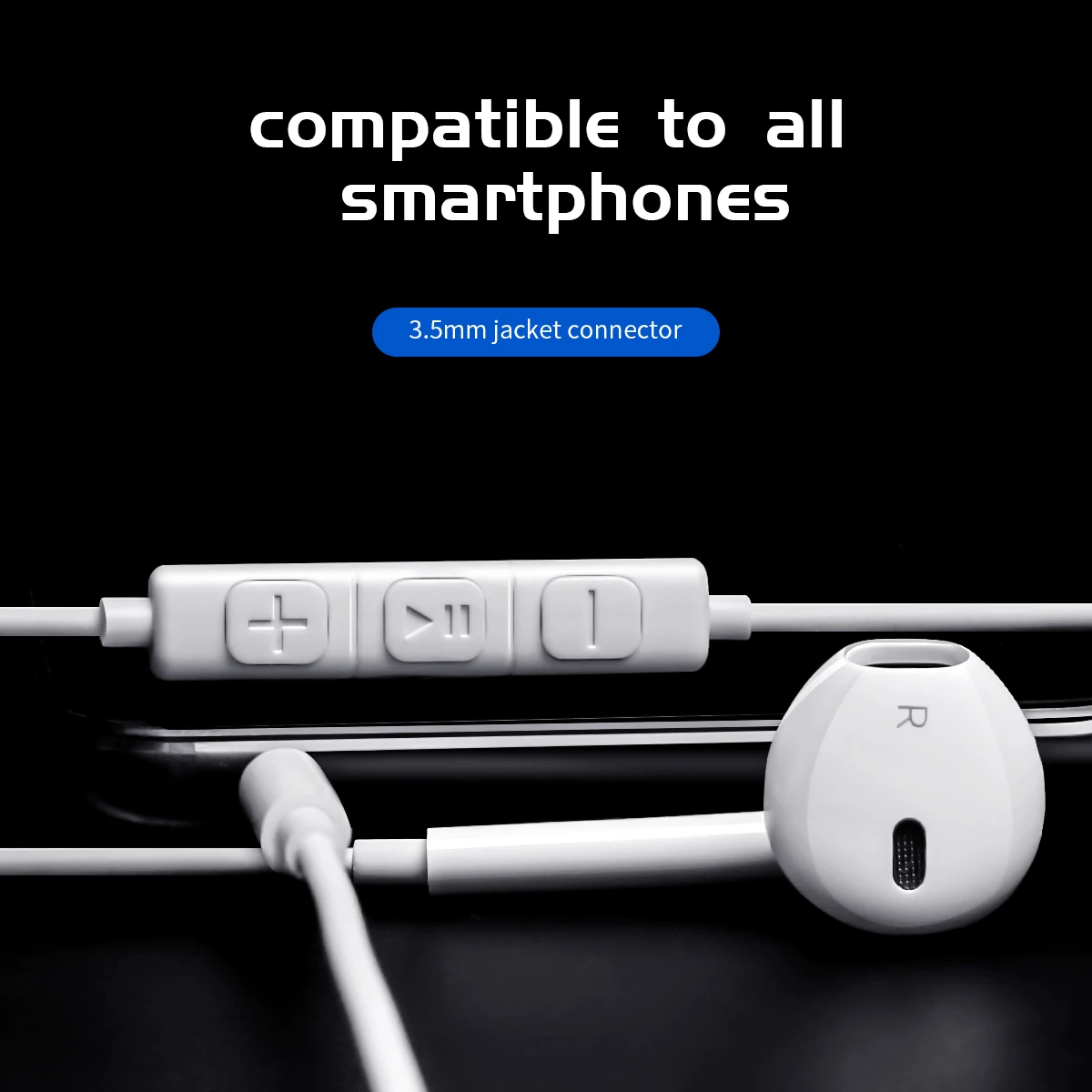 ODM foundry of 3.5mm jacket connector earphone suitable to Iphone 4/5/6/se