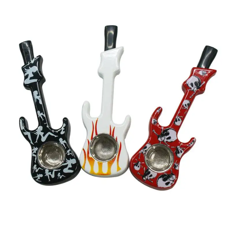 

Creative Guitar Metal Smoke Pipe Tobacco Pipe, As pic