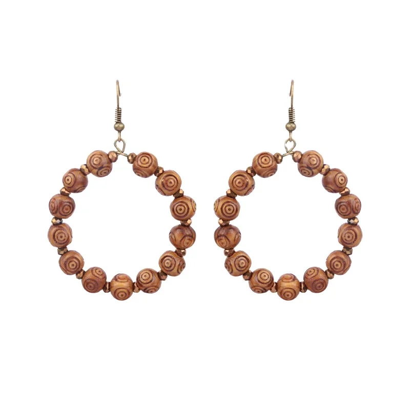 

Wholesale Bohemian Hooks Jewelry 2022 Wooden Tassel Designer Fashion Statement Women Earrings Ethnic Accessories, Customized color