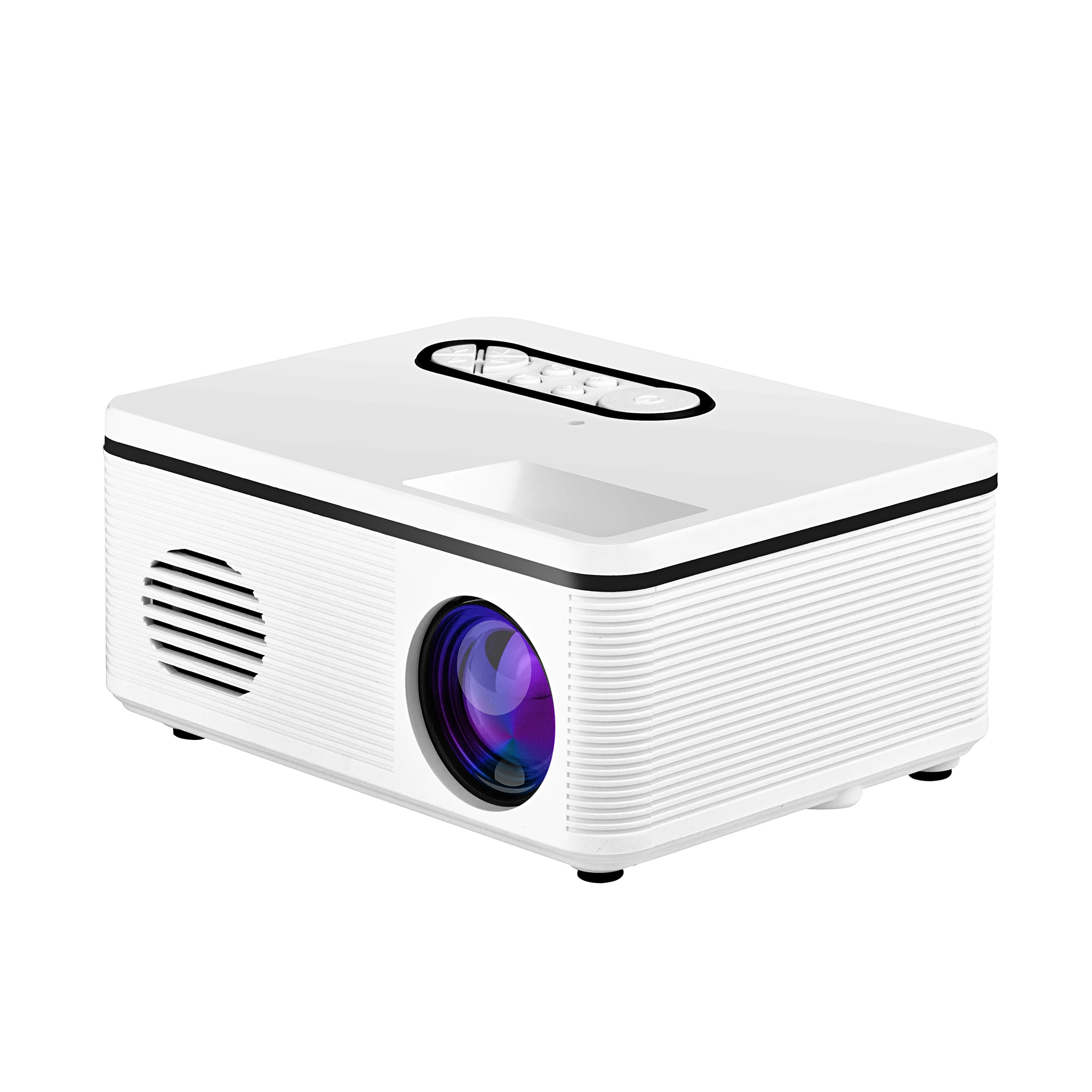 

Home Led Portable Smart Pocket Cinema 4k Video Mini Projector, White black