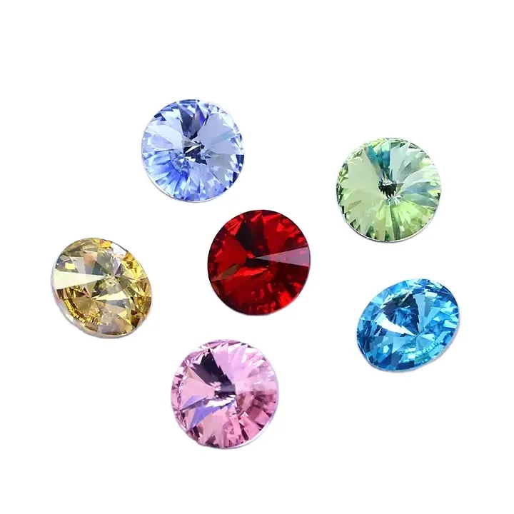 Dongzhou Crystals Rivoli Shaped Glass Rhinestones K9 Fancy Stone Wholesale Loose Crystal Beads Jewelry Garment Diy Accessories