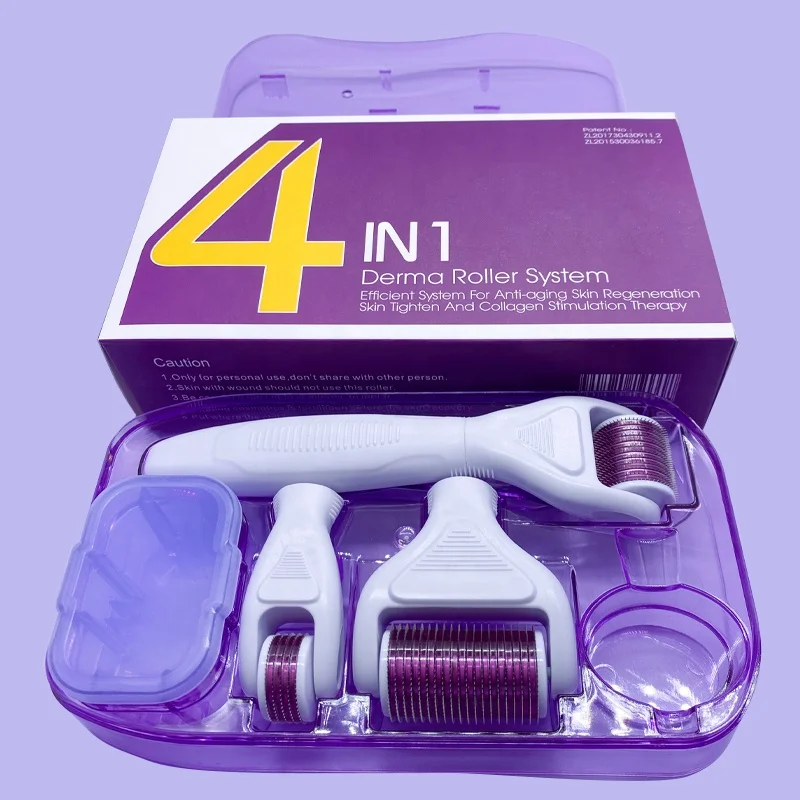 

300/720/1200 Needles Replacement Head Microneedling Kit with Wash Tank for Face Derma Roller 4 in 1, Multiple colors/customized