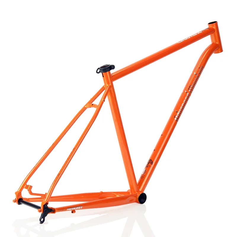 

Stable Steel Bicycle Classic Bike Metal Frame 27.5er Mountain Bike Frame MTB Steel Bicycle Frame, Red/grey/orange/purple