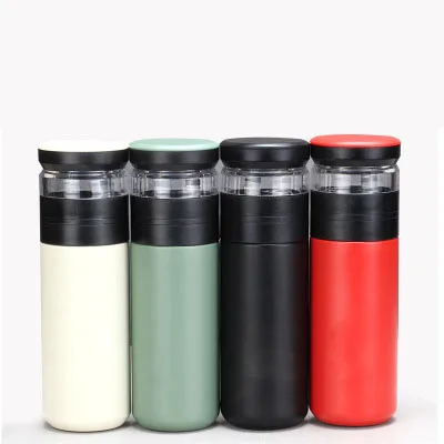 

Creative gift stainless steel business tea water separation mug, Red, black, white, green