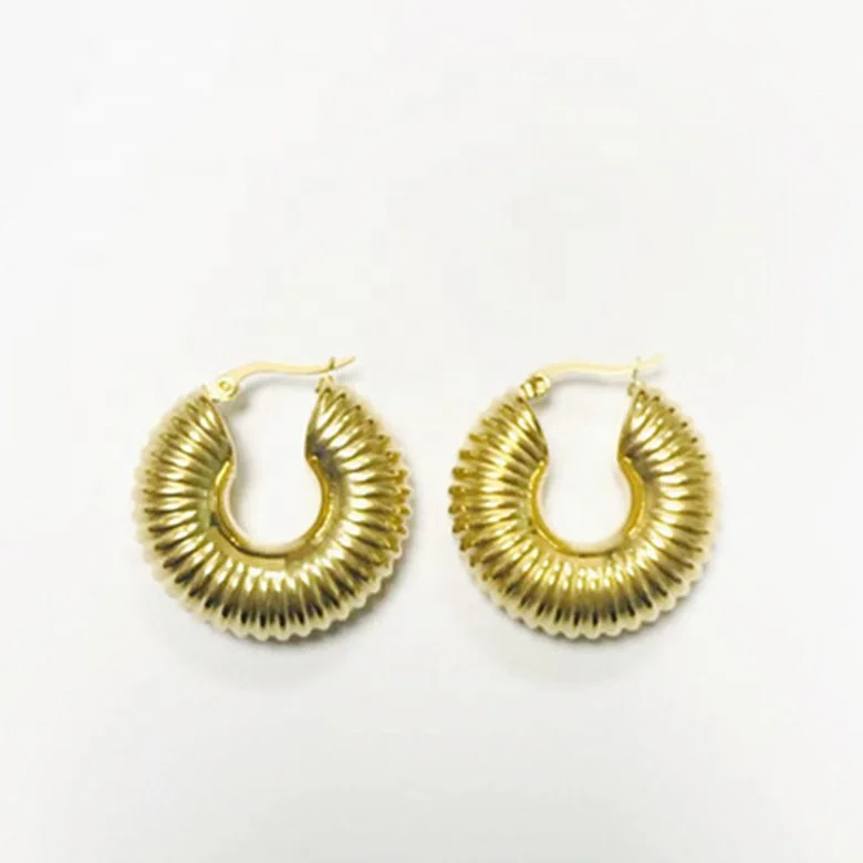 

Explosive Spiral Hollow Earrings Fashion Stainless Steel Women's Earrings, Picture