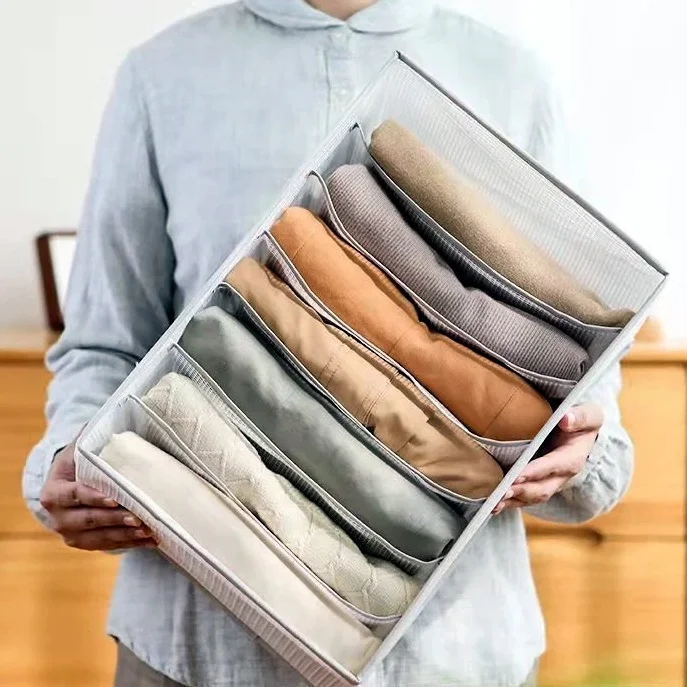 

Thicken Jeans Storage Box Closet Organizer For Clothes Tidys Pants T-shirt Sweater Compartment Storage Box Home Drawer Organizer