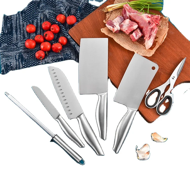 

Low MOQ Customized LOGO japanese kitchen knives set 7 pcs with knife block
