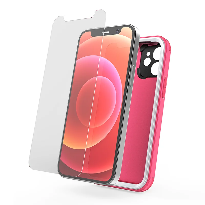 

3 in 1 TPU PC Drop Proof Dual Layer Mobile Back Case with Screen Protector for iPhone 12/12 Mini/12 Pro/12 Pro Max/11/Xr/8/7/6, Multi colors
